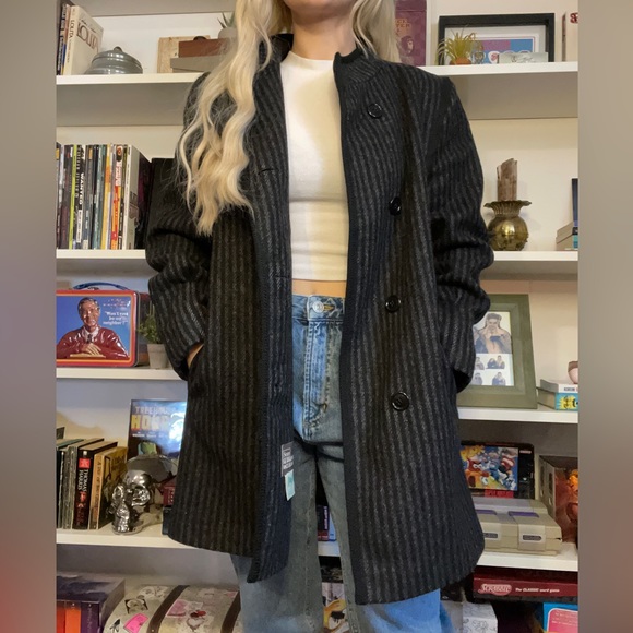 Vintage Sears Wool Pinstripe Coat - Picture 4 of 11